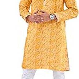 Stylist Jecard Kurtas for Men Round Neck Kurta Mandarin Collar Kurta Regular Fiting Indian for Wedding & Festivals 2 Side Pocket-image-95