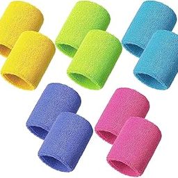 Toyshine Thick Cotton Wristbands, Athletic Sweat Bands for Sports Activities - Pack of 5 Pairs Color May Vary (SSTP) - B Multi-image-52