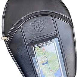 UNIWARE Leatherette Scratch Proof Tank Cover/Tank Bag Compatible for RE Classic 350/500, RE Bullet,Electra and Standard Model Bikes - Mobile Touch Pocket & Map View Tank Cover (Black)-image-78