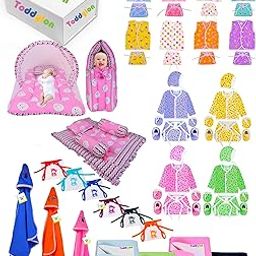 Toddylon 56 PCS Premium Newborn Baby Gift Set | Baby Shower Gift | All-in-One Infant Essentials Combo Kit with Soft Cotton Clothing, Mattress & More | Ideal for Baby Boys & Girls (0–6 Months) (Pink -2)-25