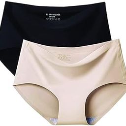 New Cotton Women's Ice Silk Bikini Brief Underwear Seamless Breathable Mid Waist Panties for Girls (Pack of 2)-picture-18