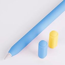 Brain Freezer Dual Colour Silicone Case Compatible with Pencil 3rd Generation Pencil USB C Lightweight Grip for Protect Accessories, Durable Thin Cover Sleeve (Pencil Not Included) (Blue Yellow)-image-80