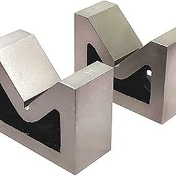 Buyohlic Seasoned Caste Iron v Block Pair ((52 x 38 x 25 MM (2" Inch)))-image-43