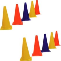 Cabrio 6 inch Plastic Cone Marker Set for Field Marking Equipment Football Training Saucer Cone Cricket Training Agility Cones (Pack of 10)(10)-10