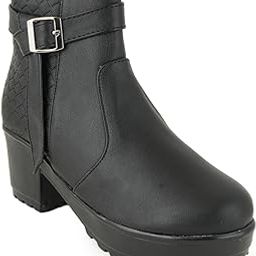 Women Block Heel Boot With Buckle-image-7