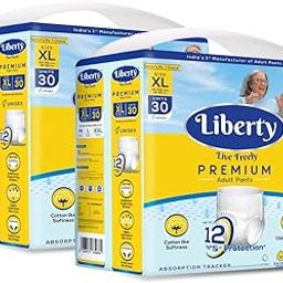 Liberty Premium Adult Diaper Pants, Extra Large (XL) 60 Count, Waist Size (96-165cm | 38-65 inches), Unisex, Leak Proof, Extra Elastics, High Absorbency, 12 Hrs protection, Pack of 2, 30 count/pack-image-62