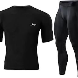 Men's Active Combo Compression Shirt + Pants | Half Sleeves Quick Dry Men's Athletic & Sports Tights for Fitness-image-4
