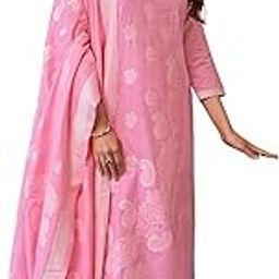 Women's Cotton Self Design Straight Kurta Pant with Dupatta Set-picture-17