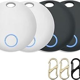 Tracker Tags 4 Pack, Luggage Tracking Tags Compatible with with TUYA APP,Both iOS and Android Compatible, Key Finder Locator with Sound,Smart Tag,Item Finder for Keys, Bags, Suitcases,Black and White-image-85