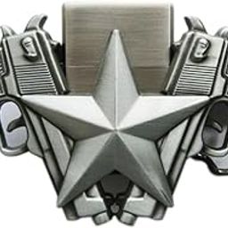 Antique Brushed Silver Star Large Western Belt Buckle also Stock in US-image-90