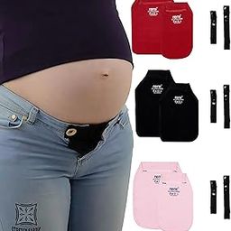 nene Maternity Jeans Extender Kit – 6pcs Adjustable Waist Extenders for Pregnant Women | Belly Bands for Pants, Elastic Stretch Button Expanders for Maternity Wear (Multicolor 1)-image-17