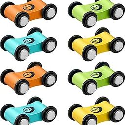 SQUISHY 8PCS Wooden Car Toy, Track Car, Wooden Car Colorful Beechwood Auto Toys for Indoor and Outdoor Play Fun Track Cars Collection for Boys and Girls Aged 3-8-image-33