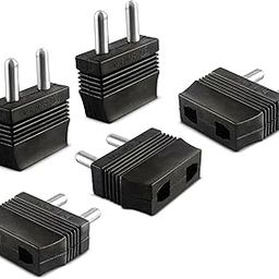 MX World Conversion (2 Pin Flat & 2 Pin Round) USA, Japan, China, Taiwan, Thailand,Thailand, Europe, Italy, Indonesia and Korea to India (Type -D) Pack of 5-8