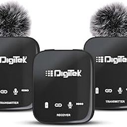Digitek® (DWM 101 Wireless Microphone System with ANC Noise Reduction, 360° Sound Capture, 100M Range, Upto 12 Hrs Working Time, for DSLR Camera, Android & iOS Smartphones, Seamless Audio Recording-18