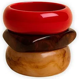 unfoldself Stylish Bangle Bracelet Set for Women & for Girls (Red, Brown & Beige) Size 2.4-2.6-picture-0