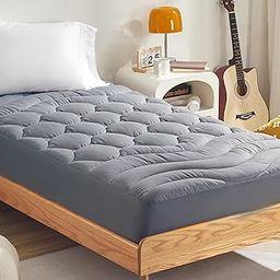 SONIVE Grey Mattress Pad - Twin Size, Cooling Microfiber, Hypoallergenic, Unique 3D+7D Fiber, Fits 8-21" Mattresses-picture-24