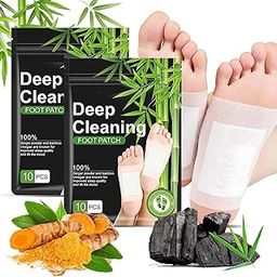 body detox foot patches: Deep cleansing with natural bamboo vinegar and ginger powder. Foot care for detoxification, stress relief, pain relief, and removing dampness. Set of 10 patches.-7