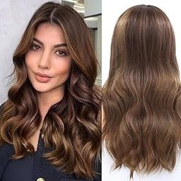 Akashkrishna 26-Inch Long Wavy Synthetic Wig for Women – Golden Brown, Middle Part, Heat-Resistant, Natural-Looking Daily & Party Hair Wig – Includes Free Wig Cap-image-48