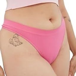 Women Girls Cotton High Waist Broad Waist Band Deep Leg Cut Full Coverage Hipster Cotton Panties for Women Panties for Women Pink Pack of 1-image-55