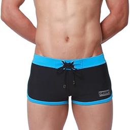 Blue, XL : New DESMIIT Swimwear Men Swimming Trunks 2016 Hot Swimsuits Boxer Briefs Sunga Swim Suits Beach Surf Shorts zwembroek man Board-image-24