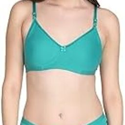 Women Cotton Padded Non-Wired Full Cup Padded T-Shirts Bra and Panty Lingerie Set-image-18
