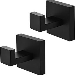 Durafe 2 Pack Towel Hooks SUS 304 Stainless Steel Bathroom Towel Holder Robe Hook Matte Black-image-96