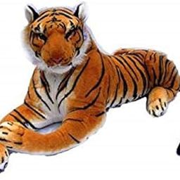 SWARAH COLLECTIONS Original Looking Premium Material Quality Soft Toy Tiger Wild Animal Organic Stuffed Animals Toys for Kids- (35 cm, Brown) (Brown Tiger -35cm)-2