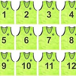 SAS SPORTS 1 to 12 Numbered Scrimmage Team Practice Vest, Training Bibs, Soccer Pinnies for Youth, Adult Fluro Green Color (F-Green, X-Large)-image-94