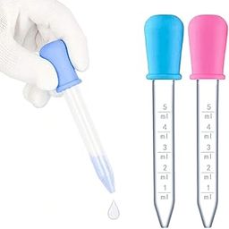 Hodaqe Liquid Dropper Silicone 2Pcs 5Ml Plastic Pipette Babies Eye Dropper Pipettes Transfer Eyedropper, Multicolor-17