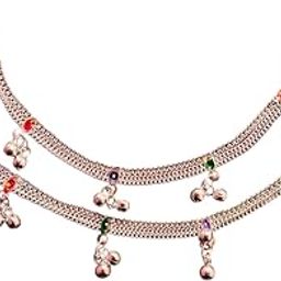 NISTECH light weighted trendy & fashionable silver platted Anklets/Payal in Matt Finish Look for Women & Girls in 10.5" Inches Standard Size. NPC053 - P10-image-26