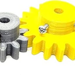 INVENTO 1pcs 3D Printed Plastic Spur Gear 10 Teeth (30mm dia) + 18 Teeth (50mm dia), 10mm Width, 6mm hole, 2.5 Module for DIY Projects-picture-13