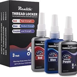 Realth 50ml-3 Pack Threadlocker Purple Blue and Red, Low Strength Medium Strength and High Strength Thread Locker, Lock Tight Thread Lock for Metal, Fasteners, Nuts, Bolts to Against Losening and Seal-image-36
