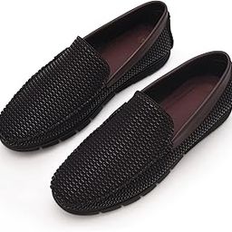 Men's Ethnic Loafer Shoes with Textured Design | Slip-On Casual Soft Insole & Lightweight Sole | Available in Black & Brown-image-78