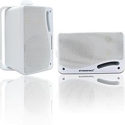STUDIOFINIX Passive Outdoor Speakers Wired Waterproof -3.5 Inch 3 Way 200W Surface Marine & Wall Mount Speakers, Suitable for Home, Boat, Poolside, Patio, Indoor Outdoor Use（White-picture-7