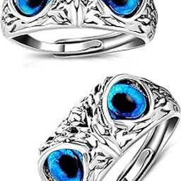Owl Eye Ring for Men Women girls boys boyfriend Adjustable Evil Eye Owl Ring Combo Animal Open Ring Adjustable Owl Ring Open Animal Rings Statement Finger Ring Jewelry Men Ring Jewelry -168-image-97
