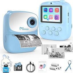 ICONLINK 2025 New Kids Camera Instant Print with Mirror，1080P HD Dual-Lens Selfie Digital Camera with 3 Rolls Print Paper & 32G Card，Holiday Birthday Gifts for Toddler Age 3-12-image-36