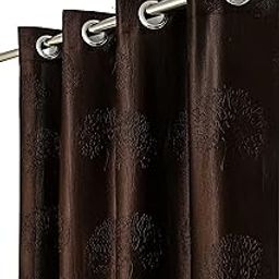 Kiara Creations Premium Tree Punching Curtains for Window 6 Feet, Pack of 1, Brown-image-3