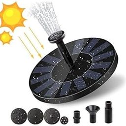 H&D PIPALIYA Solar Water Fountain,Solar Powered Bird Bath Fountain with 6 Nozzles - Free Standing Floating Solar Fountains for Bird Bath, Garden, Pond, Pool (1.9E+2 Liters Per Hour) Pack of 1-image-30