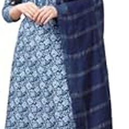 Women’s Cotton Blend Embroidered Straight Kurta Set with Pant & Dupatta – Stylish Office & Festive Outfit | Designer Kurti Pant Dupatta Combo Set-image-73