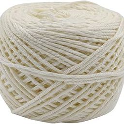 Prapti Handicrafts 8 Ply Cotton Yarn Baby Soft Materials For Knitting,Crochet,Macrame,Diy Craft 100 Gm Ball, Cream-29