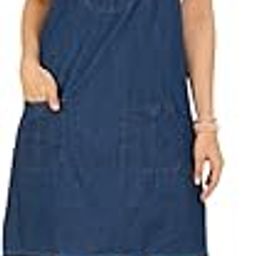 Denim Dungaree Dress for Women Adjustable Strap |Skirt with Front Pocket |Casual Sleeveless Pinafore Skirt |Blue-image-35