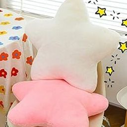 Plush Star Throw Pillows, 4 Pack, Soft Decorative Cushions in Pink, Purple, White and Rainbow Colors (2)-image-50