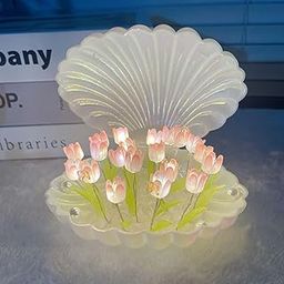 BANSI creatives DIY Shell Tulip Night Light, 10 Flowers LED Table Lamp, Decorative Night Lamp for Bedroom, Cute Shell Tulip Flower Desk Lamp, Birthday.-image-37