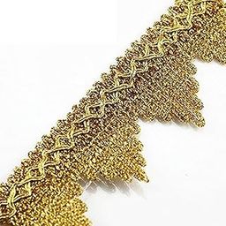 10yd Gold Metallic Embroidered Lace Polyester Braided Ribbon Applique Trim Scrapbooking Embossed Craft Sewing for Belt T905-image-29