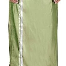 Men's Asha Pattu (ART SILK) 8yard (3.60m) Colour Double Layer Dhoti-image-74