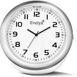 Evelyn Modern Car Clock, Table Clock, White Dial with Silver Frame, Arabic Numerals Evt 00-picture-27