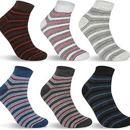 6 Pairs Solid Cotton Ankle Length Socks for Men & Women, Multicolor, Pack of 6, Free Size-image-35