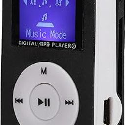 Mini MP3 Player, Portable Music Player with Clip Classical Music MP3 Players Device with Digital LCD Display Sports MP3 BackClip Music Media Player Support Memory Card (Black)-0