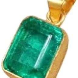 5.25 Carat Natural Zambian Emerald Pendant, 14k Yellow Gold Pendant, Emerald Gold Pendant, Emerald Gold Jewelry, Emerald Octagon Pendant-picture-46