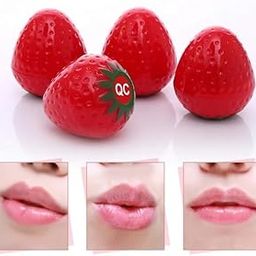 Cute lip balm, round lip balm ball, fruit flavor strawberry lip balm (pack of 2)-image-32